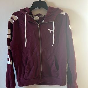 VS Pink maroon zip up